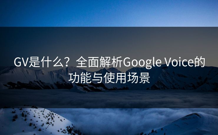 GV是什么？全面解析Google Voice的功能与使用场景